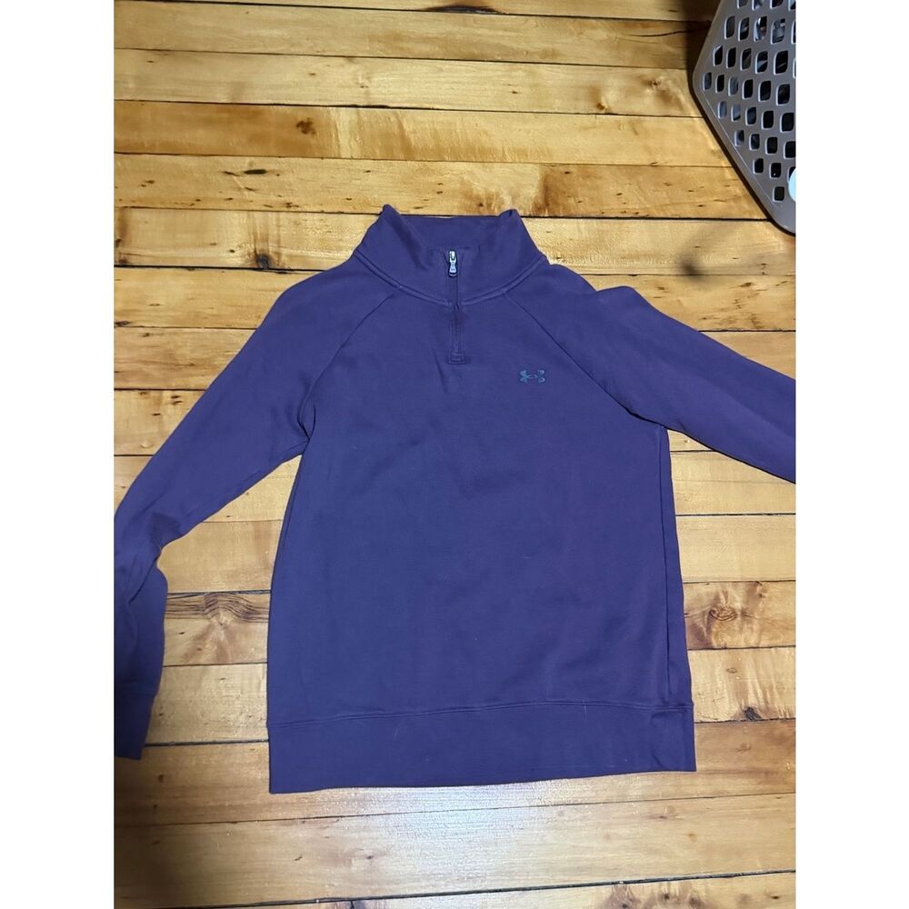 Under Armour 1/4 Zip Pullover Fleece Sweatshirt Women's Size S Heat Gear Purple